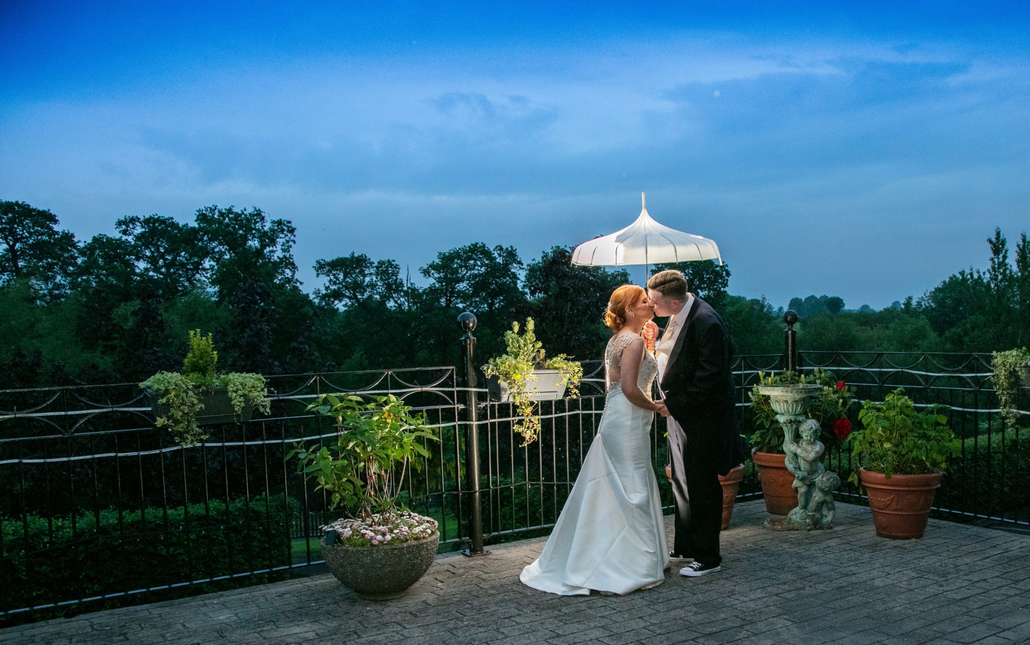 Happily Ever After Veranda Kiss Real Wedding