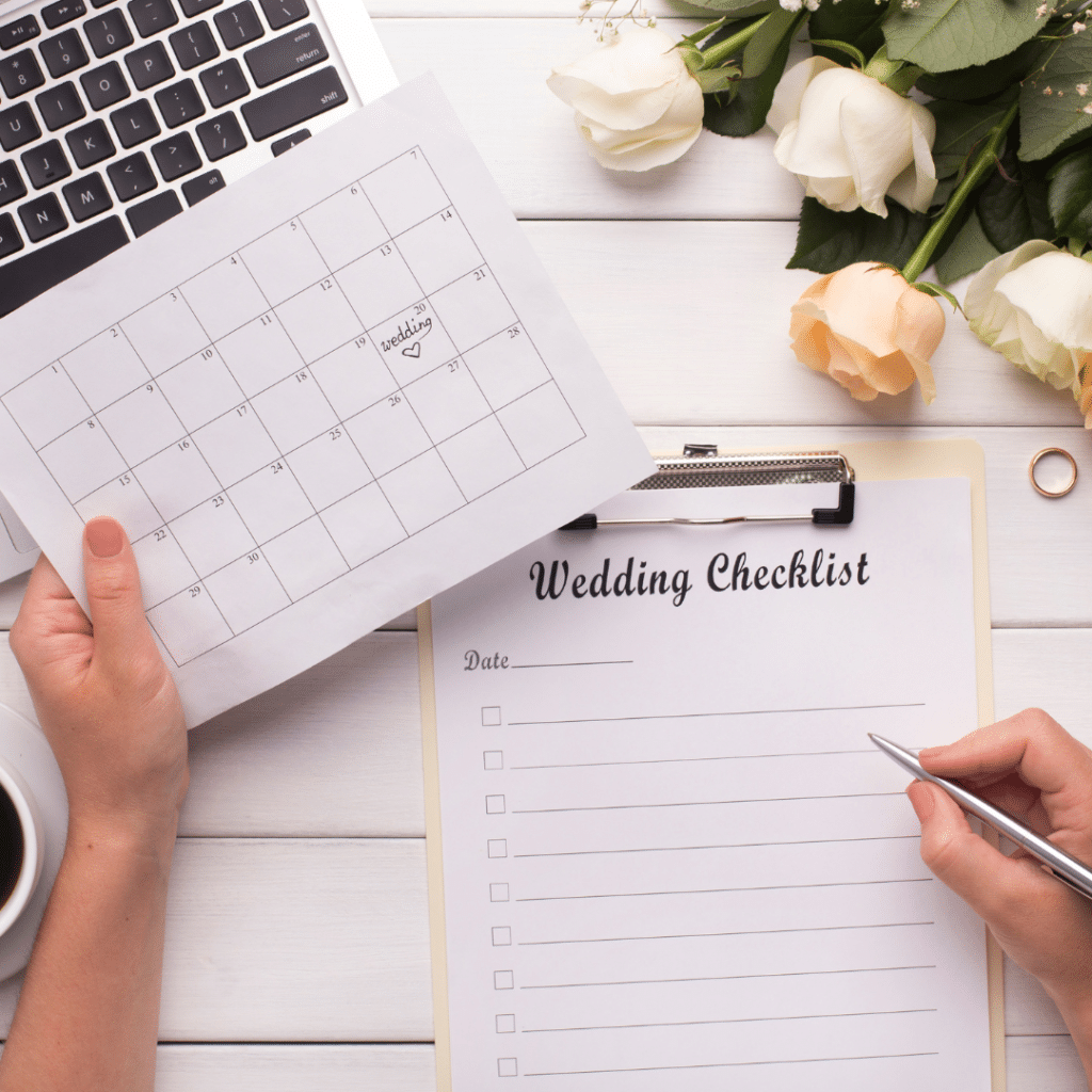 An image of a wedding checklist used to help plan a wedding