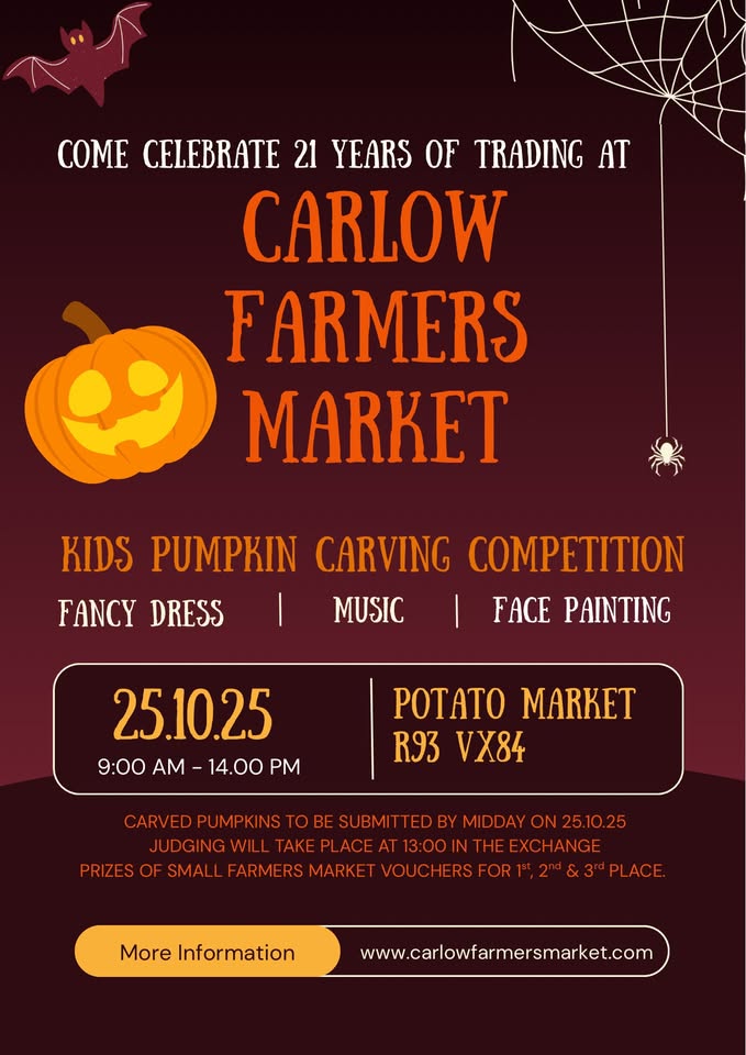 Carlow Famers Market October 25th