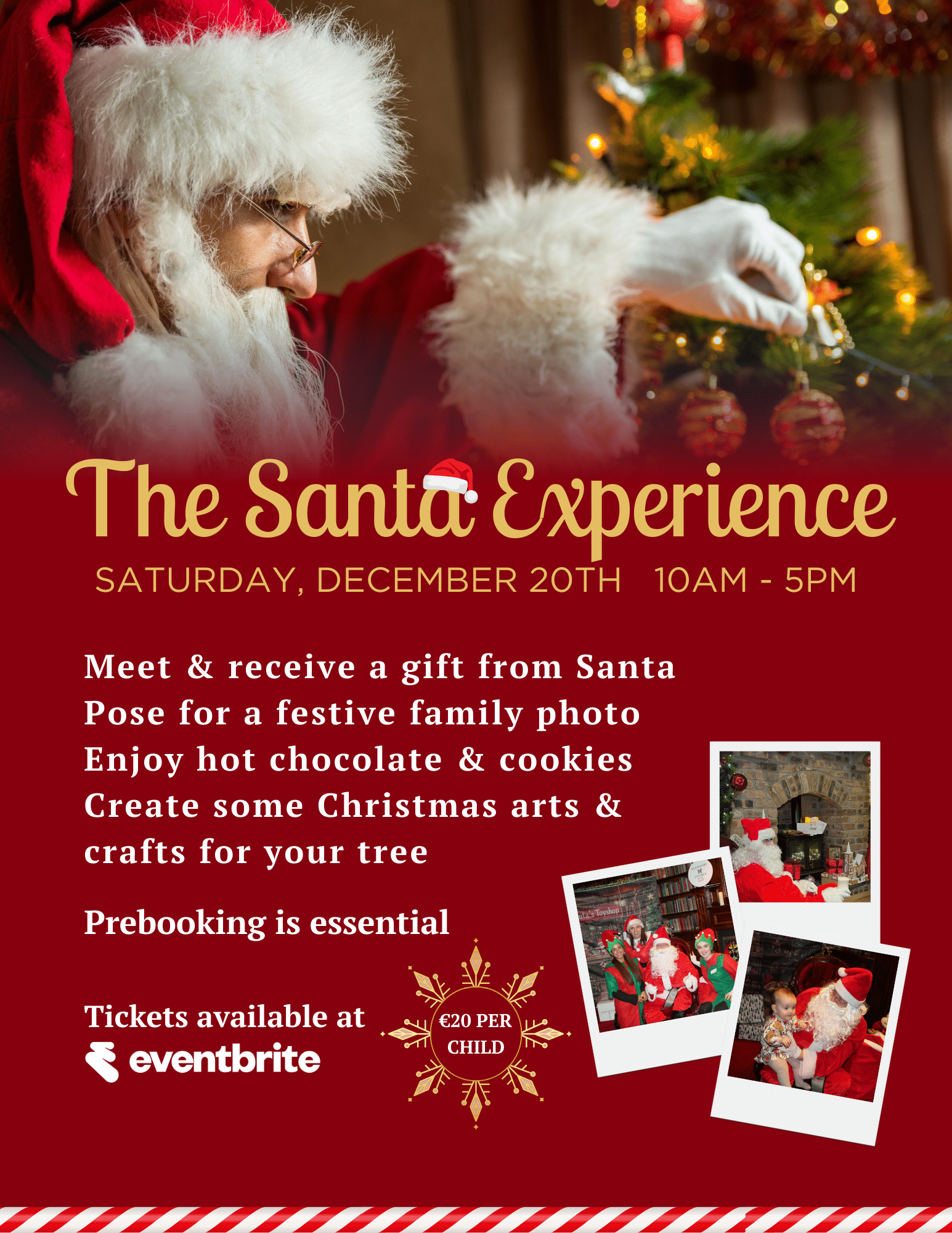 Santa Experience 20th December at the Woodford Dolmen Hotel in Carlow