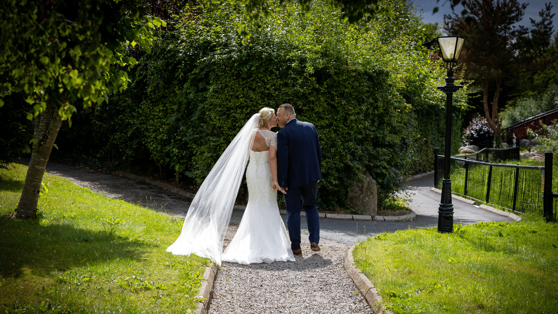 Bride and Groom on Woodford Gardens