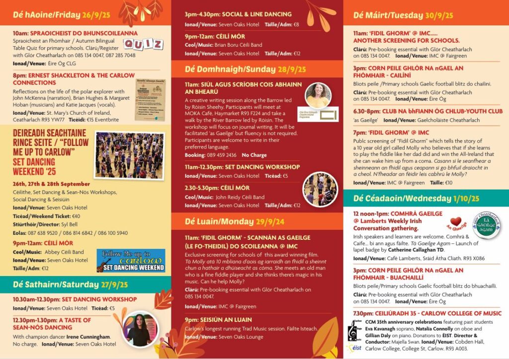 Flyer of Féile an Fhómhair 2025