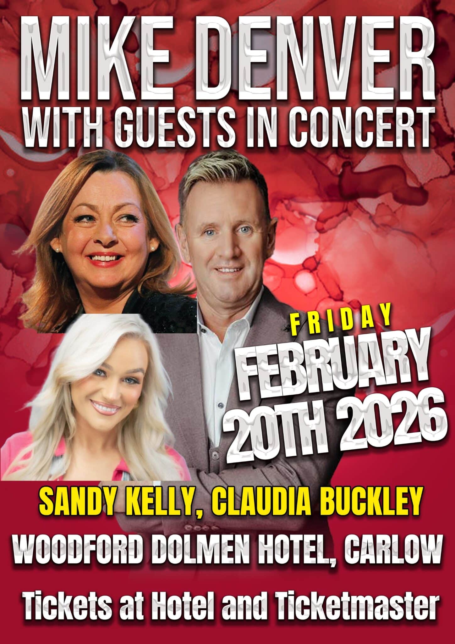 Mike Denver in Concert With Sandra Kelly and Claudia Buckley playing at the Woodford Dolmen Hotel in Carlow on February 20th at 8pm