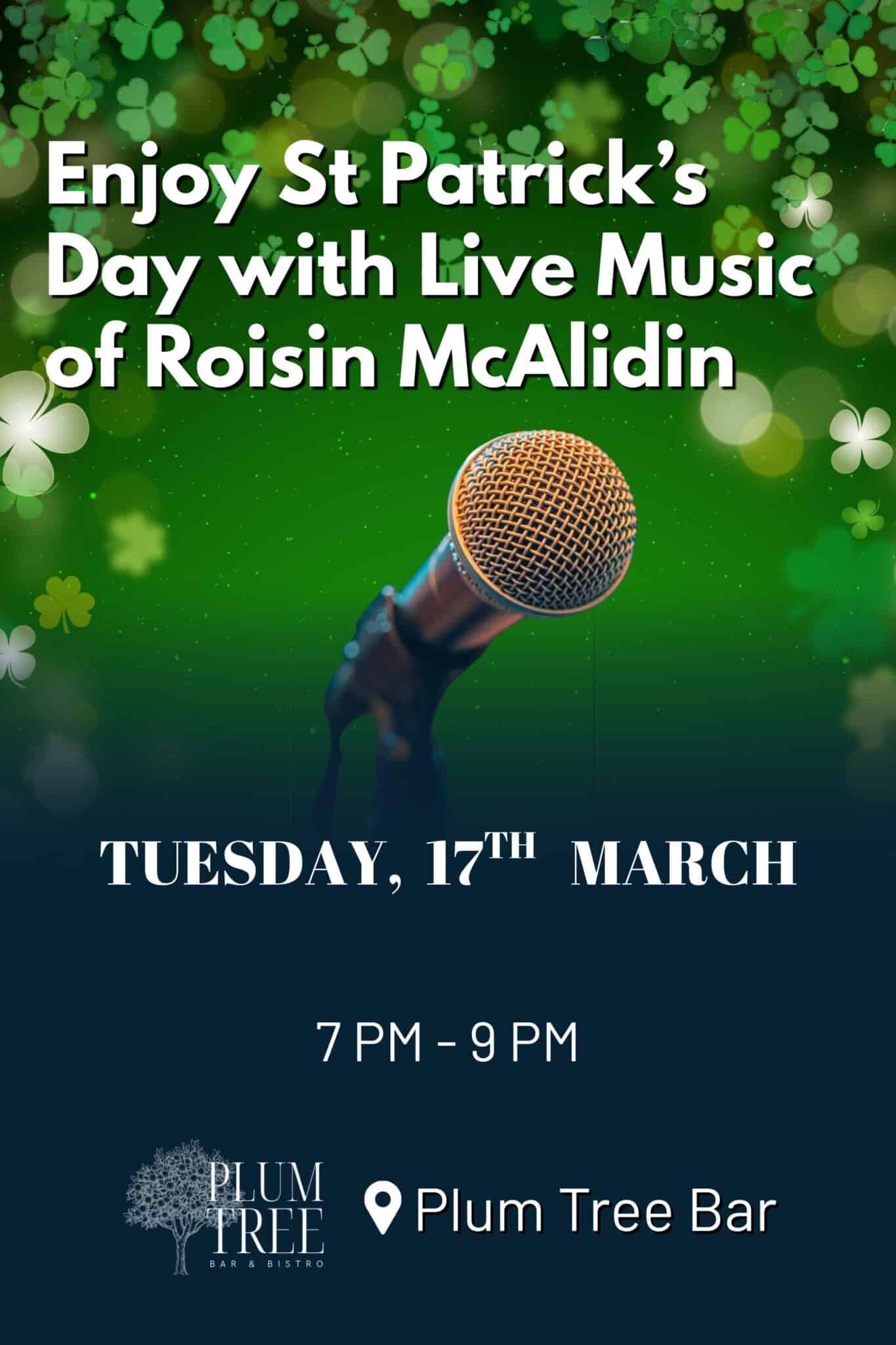Enjoy St Patrick's Day with Live Music of Roisin McAlidin in the Woodford Dolmen Hotel in Carlow from 7 pm