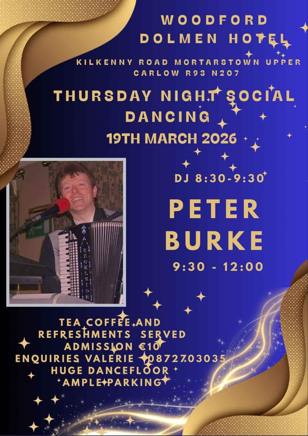 Social Dancing with Peter Burke at the Woodford Dolmen Hotel on Thursday, 19th of March