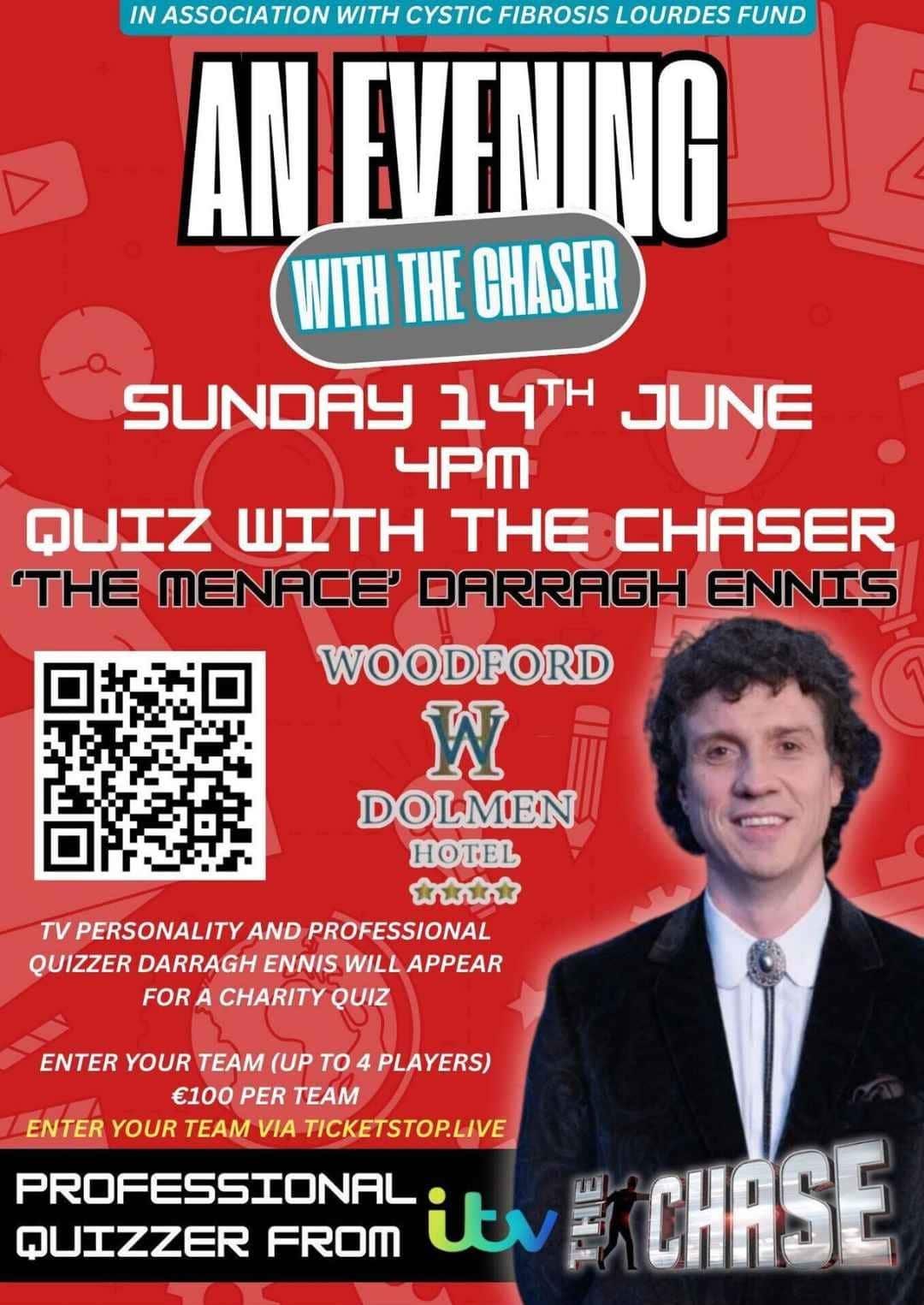 The Chaser Quiz at the Woodford Dolmen Hotel in Carlow on June 14th