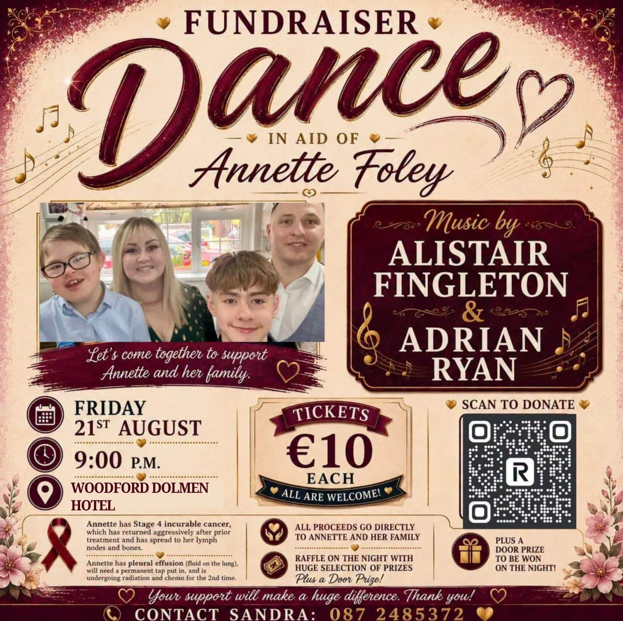 Fundraiser Dance in Aid of Annette Foley on 21st August
