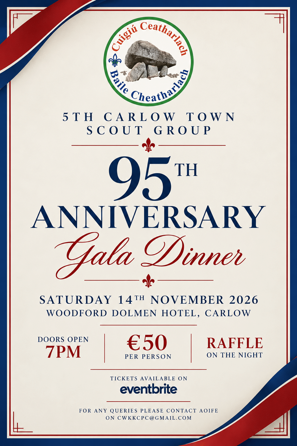 98th Anniversary Gala Dinner on Saturday 14th November